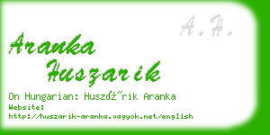 aranka huszarik business card